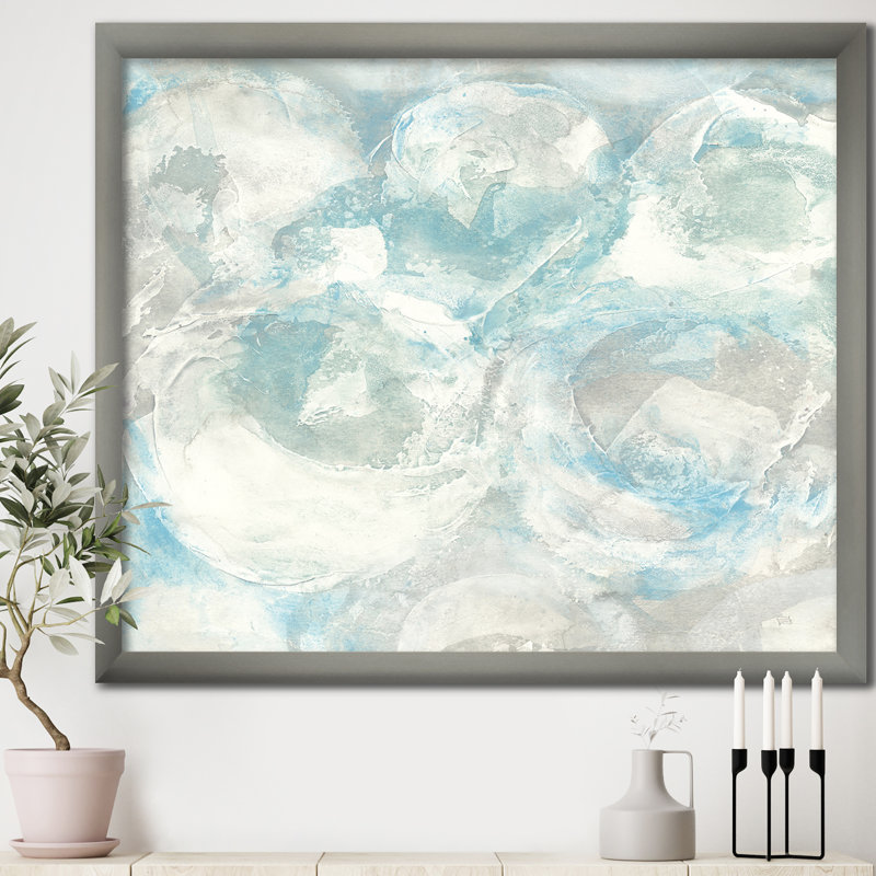«Pale Blue Shade III», reproduction sur toile encadrée, H 16 po x l 16 po x P 1 po, Cadre argenté
