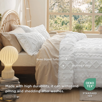 Bedsure Boho Duvet Cover King Size, Soft & Comfortable Elegant Design Boho Bedding for Decoration, Machine Washable Comforter Cover for All Seasons