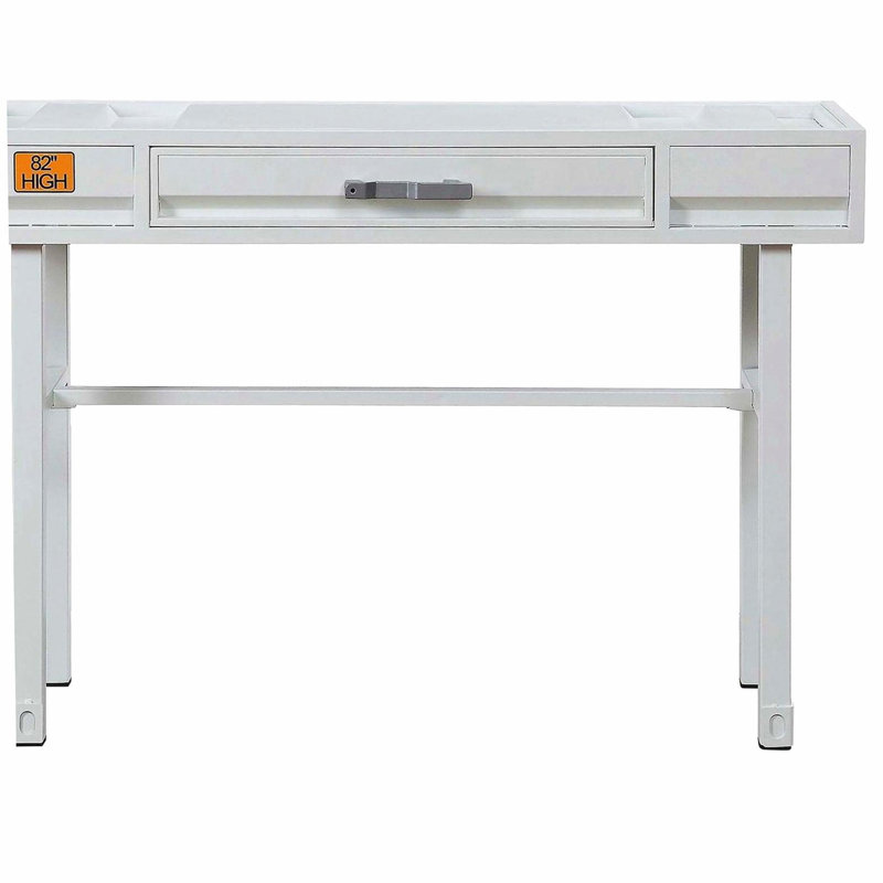 Bureau d'écriture blanc avec 1 tiroir, Blanc