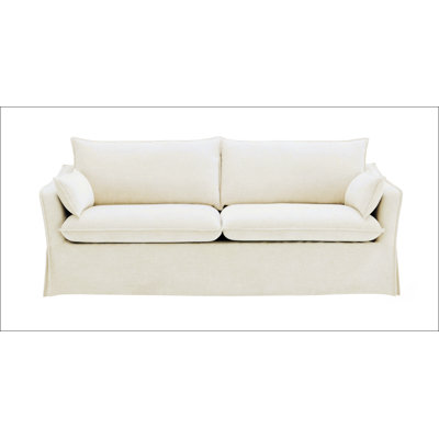 Comfortable Sofa With Pocket Coil Seat Construction, Wooden Inner Frame, Loose Cushions, Accent Pillows And Slip Cover For Relaxing