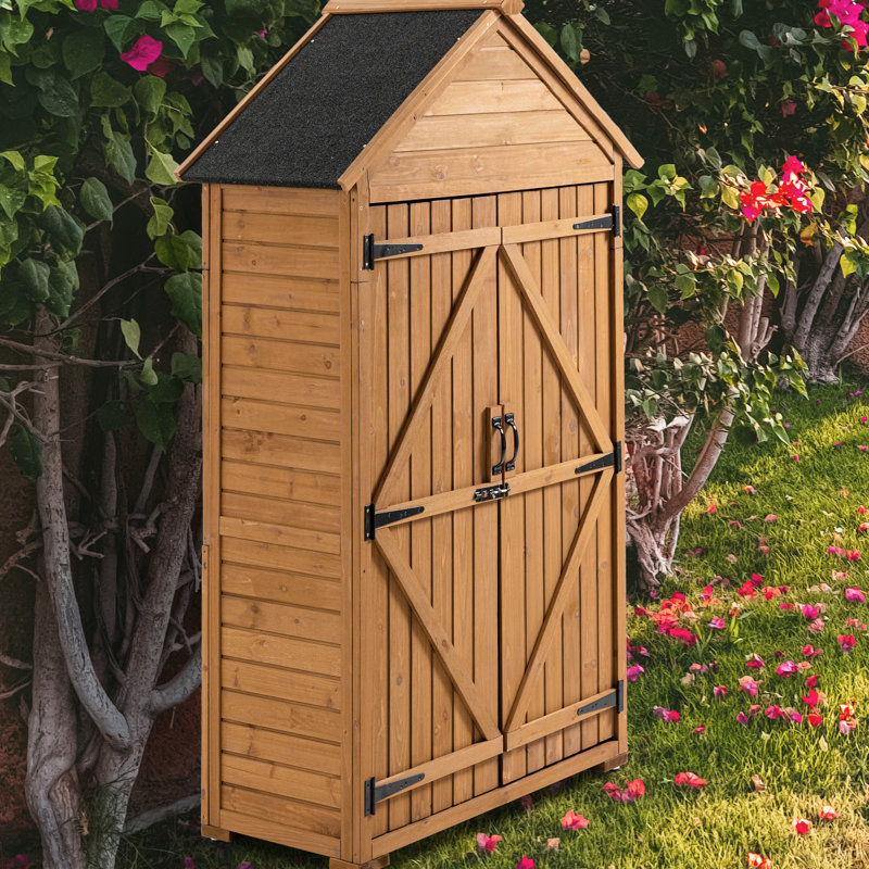 Remise de jardin avec 4 supports en métal et grande armoire imperméable avec toit intérieur spacieux