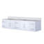 Meuble-lavabo double l 84 po x P 22 po à finition blanc brillant autoportant avec cou en marbre de Carrare