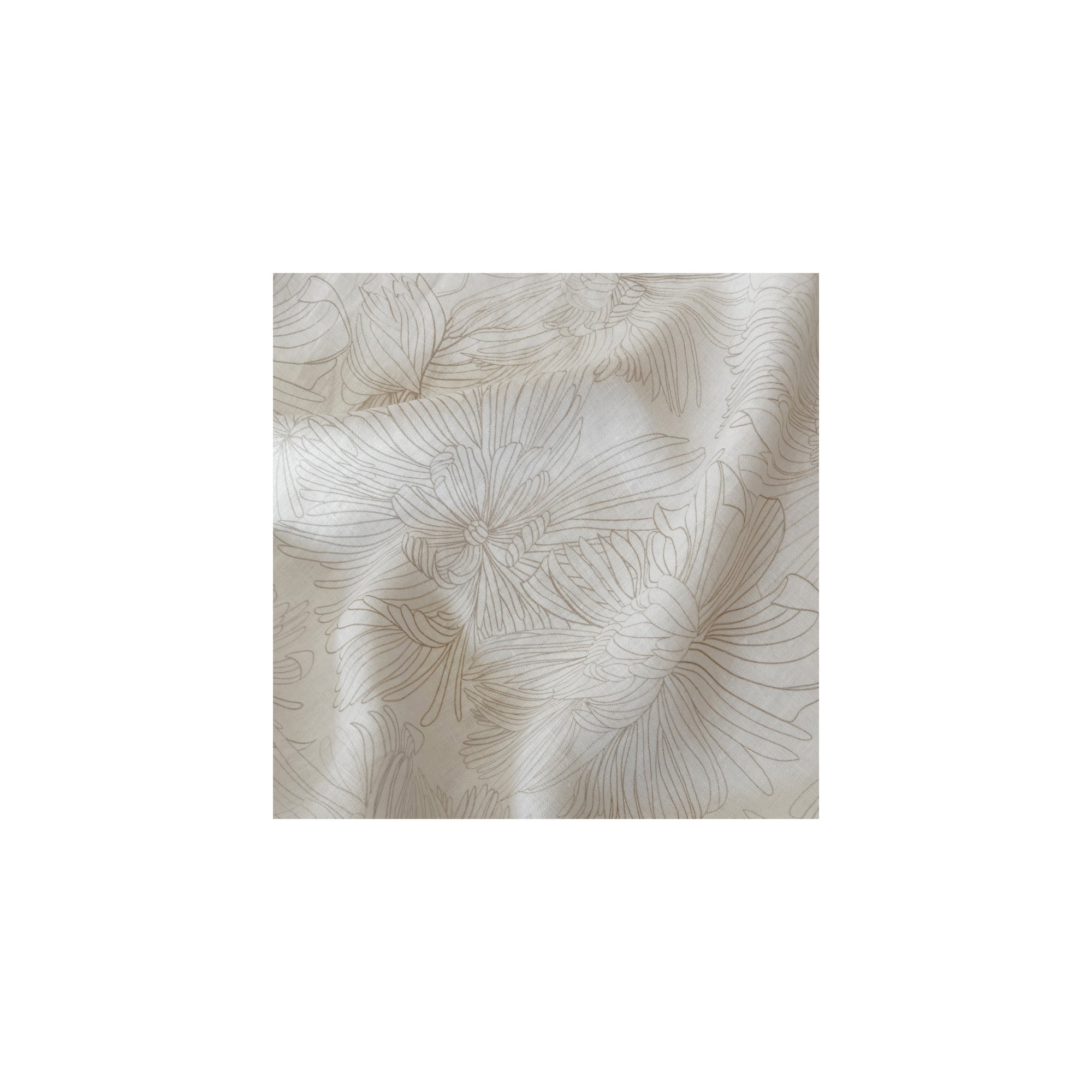 100% French Linen Body Pillow, Cream & Putty Floral