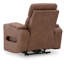 Fauteuil inclinable électrique avec lumières DEL et rangement Syna, similicuir brun caramel