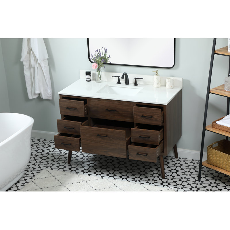 Ensemble de meuble-lavabo simple 48 po Steinfeldt, Noyer