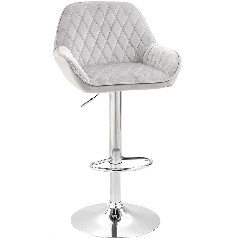 Demetirus Swivel Upholstered Adjustable Height Counter Stool with Metal Frame