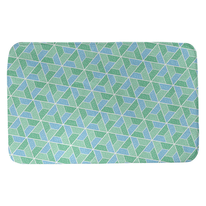 Tapis pour salle de bain katelyn elizabeth trapézoïdals, l 17 po x L 24 po, Vert / Bleu