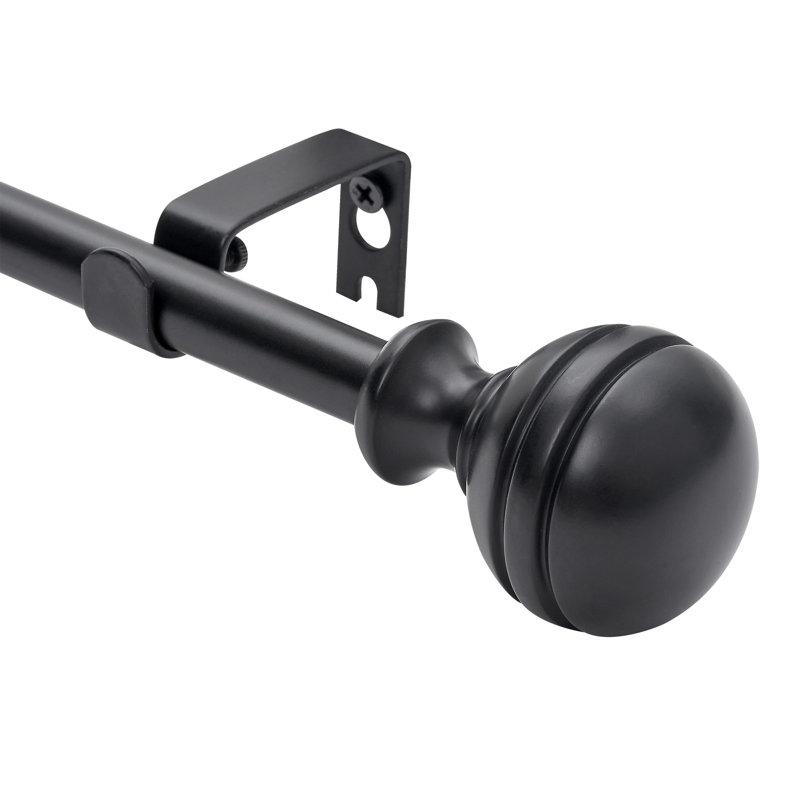 Tringle à rideaux réglable Gursharan, 28" - 48", Noir