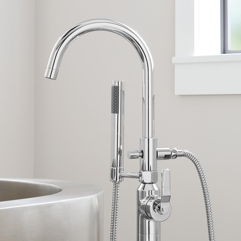 Gunther Floor Mounted Tub Filler Faucet, Chrome
