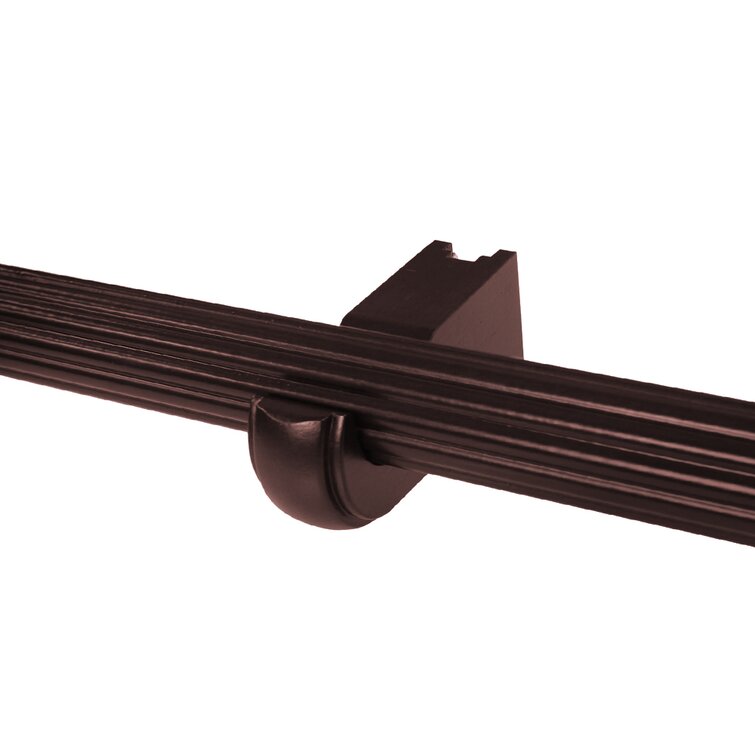 Wood 1.375 Single Curtain Rod Alcott Hill Color: Antique Mahogany, Size: 0.5 H x 72 W x 0.5 D