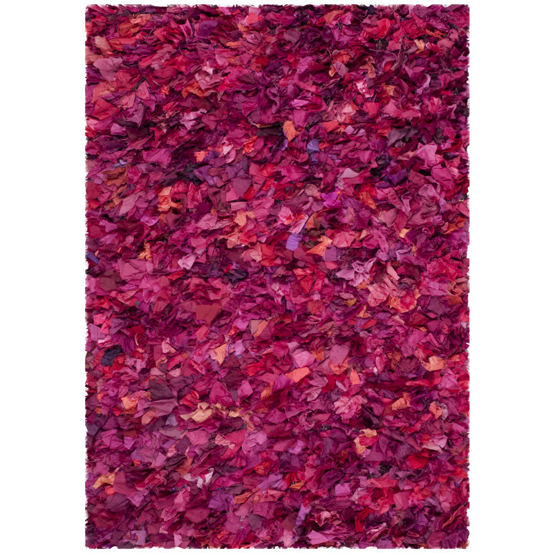 Tapis rose à poils longs Godsey, Rectangle de 5 pi x 8 pi
