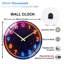 Horloge murale numérique à DEL néon avec affichage coloré - Horloge murale moderne en verre de 61 cm (24 po)