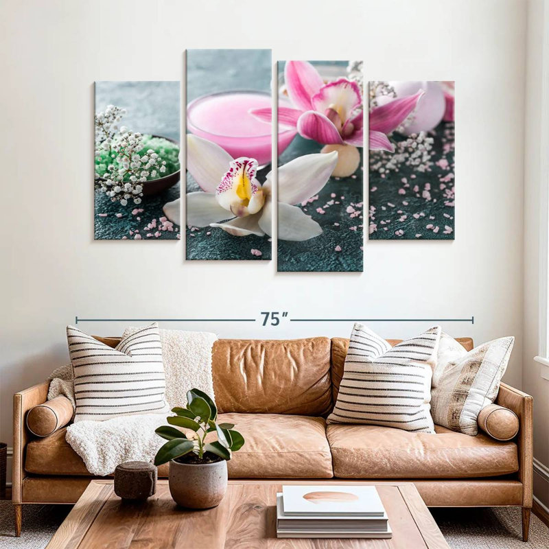 Orchidée Harnek et gommage au sel, H 42 po x l 68 po