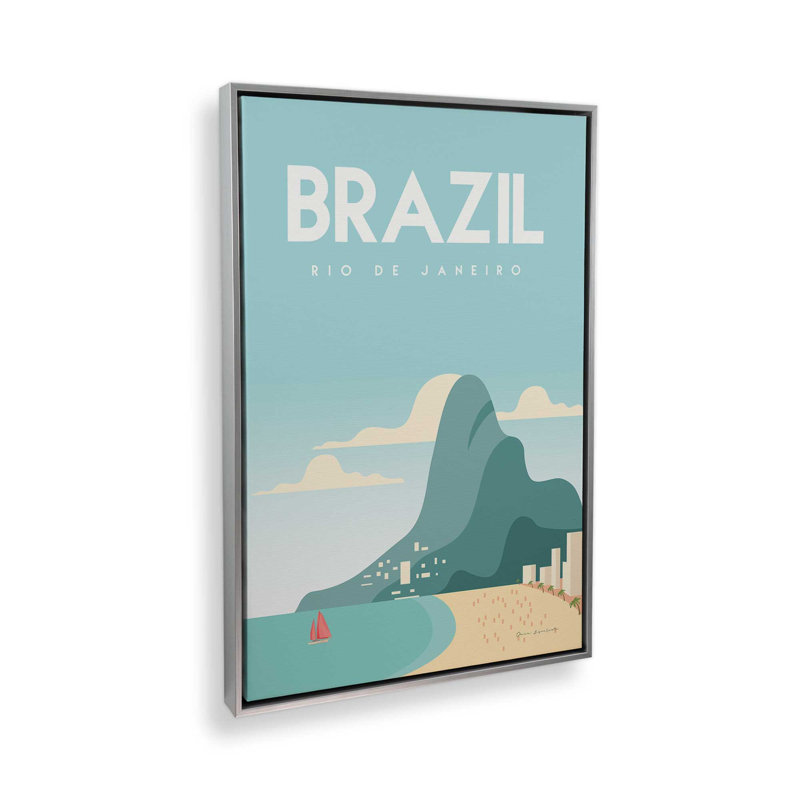 «Vibrant Rio», reproduction sur toile, Cadre flottant en chrome poli, H 18,75 po x l 12,75 po