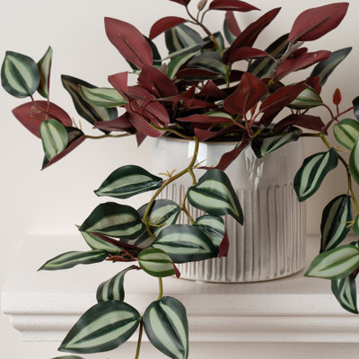 20cm Faux Tradescantia Zebrina Plant in Pot