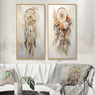 Beige Enchanting Dreamcatcher - Dream Catcher Wall Decor Set Of 2