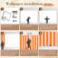 Décoration murale adhésive auto-adhésive pour bureau personnel Peel and Stick - H 100 po x l 144 po à rayures verticales orange et rose-43488327