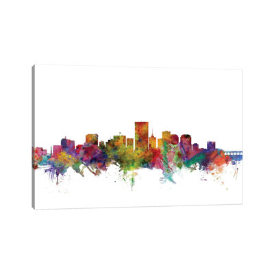 Richmond, Virginia Skyline by Michael Tompsett - 1 Piece Wrapped Canvas Wall Art