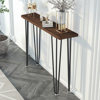Walnut Solid Wood Rectangular Console Table