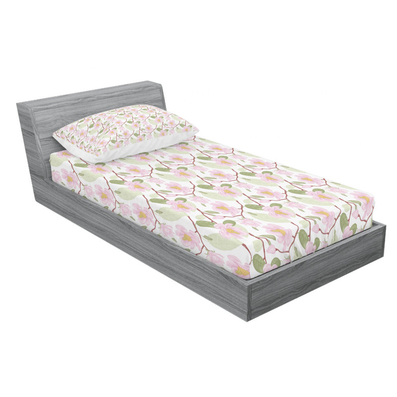 Microfiber Floral Sheet Set, Twin XL Sheet Set + Fitted Sheet + 1 Pillowcase