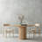 Fluted Natural Wood Round Dining Table