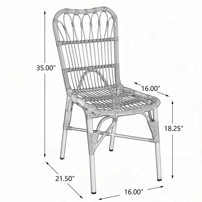 Chaises de patio d'extérieur en osier, Noir/gris