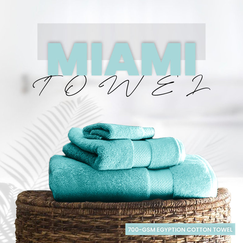 Miami 2 Piece Bath Sheet Same-Size Bale, Turquoise, Bath Sheet - 2 Pack
