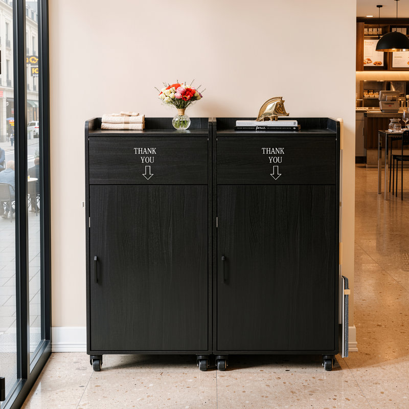 Poubelles commerciales avec porte-plateau et porte (2 pièces)
