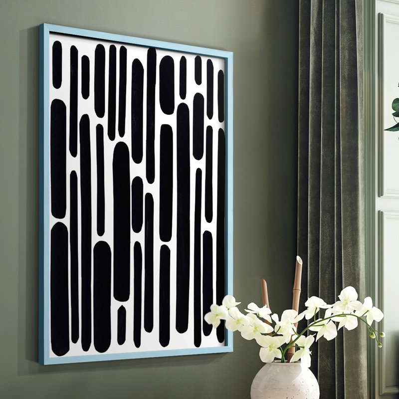 Shuffle I, reproduction encadrée - bois massif, Bleu, H 10 po x l 8 po