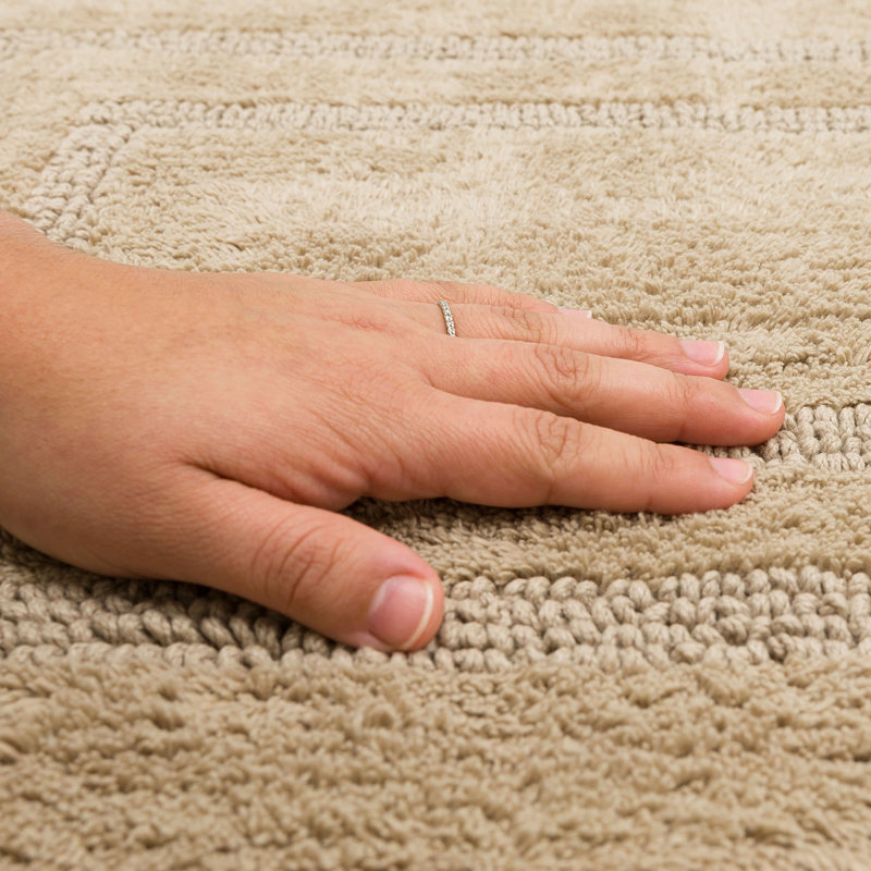 Kail Plush Stain/Fade Resistant Machine Washable Bath Mat, 24" W x 60" L, Taupe