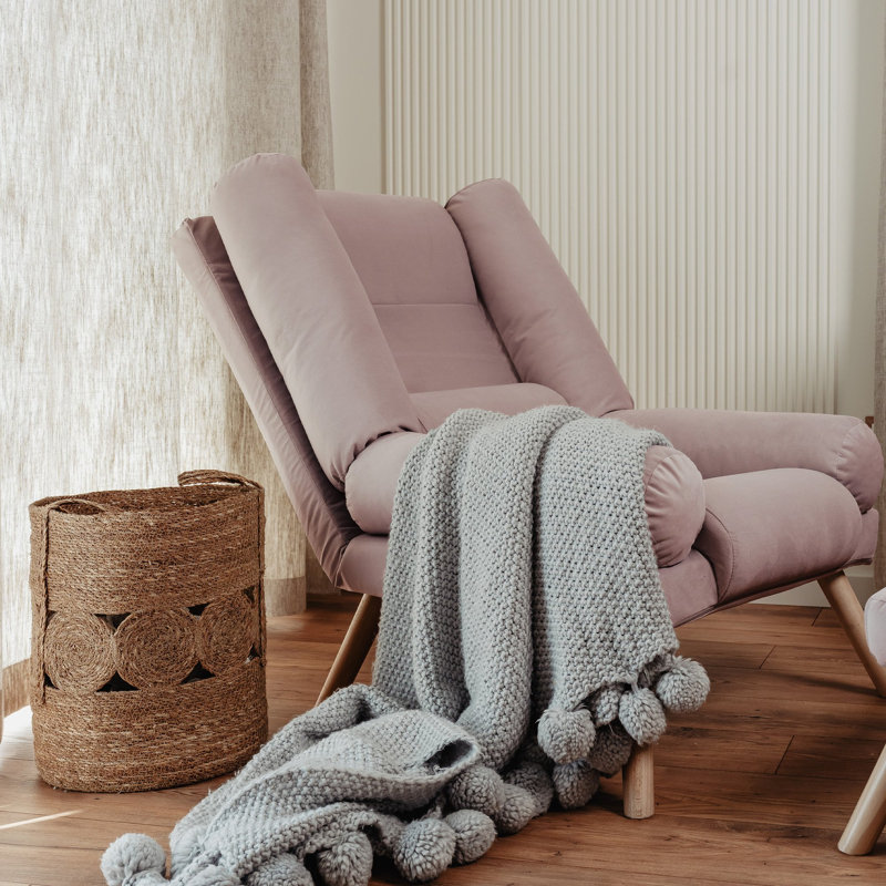 Upholstered Armchair, Pink