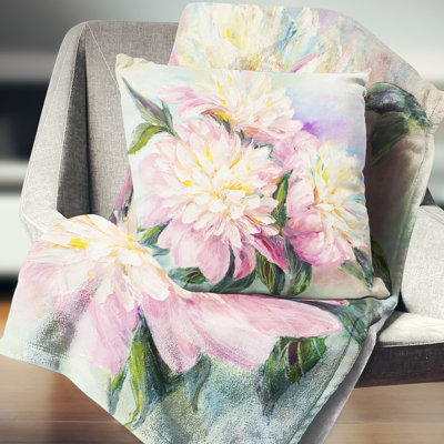 Blooming Pink Peonies - Floral Printed Pillow