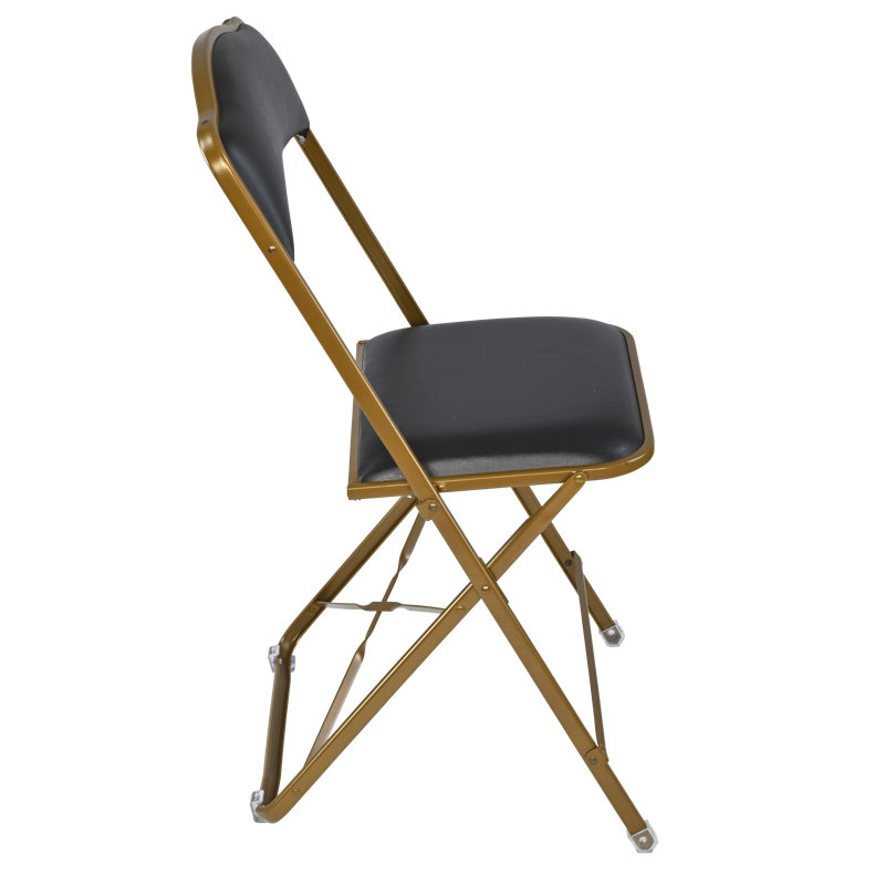 Chaise pliante de style Fritz, Noir doré