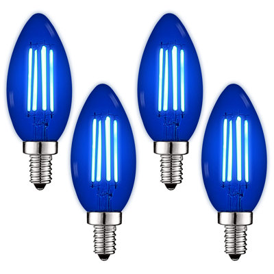 4.5 Watt (40 Watt Equivalent), B11 LED Candle Bulb, Colored Light Bulb, E12/Candelabra Base