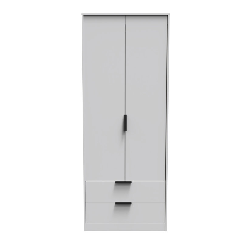 Turah Manufactured Wood Wardrobe, Grey Matt