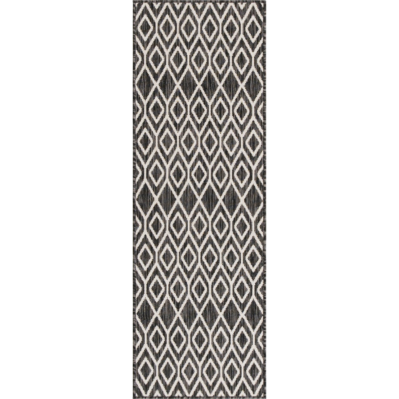 Power Loom Black Indoor/Outdoor Rug, Runner 61 x 183cm