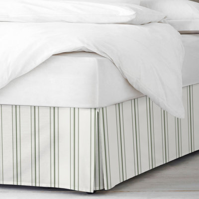 August Stripe Cotton Tailored Bed Skirt