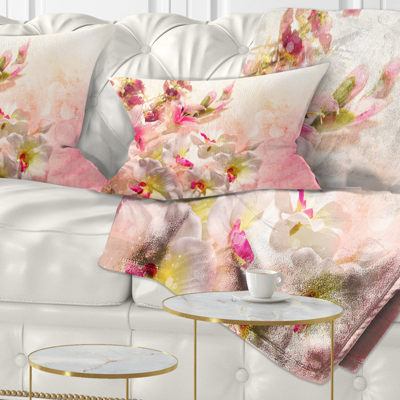 Coussin décoratif floral bouquet de fleurs