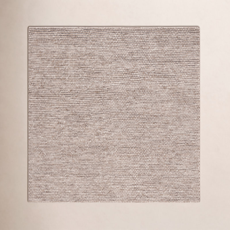Tapis brun fait à la main Elle, Carré 8 pi