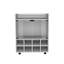Chariot-bar St Andrews avec support intégré pour 8 bouteilles, armoire à double porte vitrée et surface supérieure bordée d'aluminium