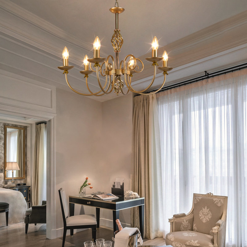 6-light Candle Chandelier Living Room Chandelier Retro Chandelier