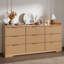 Commode 9 tiroirs l 57,9 po de large avec poignées en métal