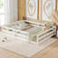 Lit double Montessori avec clôture - lit pour enfants en bois de pin robuste pour les garçons et les filles, aucun sommier nécessaire, espace multifonctionnel pour dormir / jouer / lire, assemblage facile - blanc-1922697363