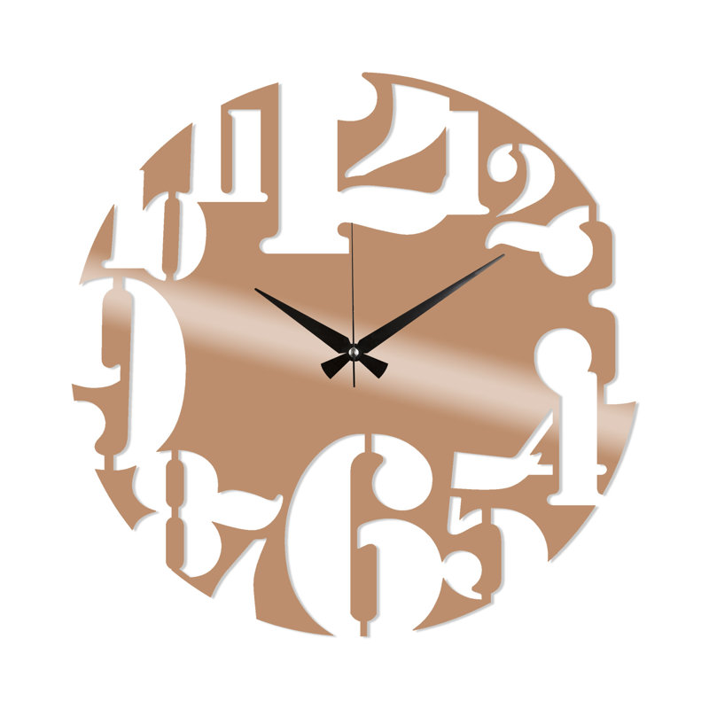Elegant Metal Wall Clock, 19.0 x 19.0 inches | 100% Durable Metal, Thickness: 0.06 inches | Silent Mechanism, Easy Wall Mount | Perfect for Home Decor & Office, Battery Operated (1 AA Battery Required)