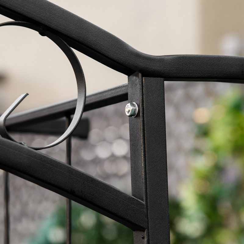 Jardin d'extérieur 7 pi, treillis métallique avec enchantement, pour plantes grimpantes et décor - noir 7 pi, charmante porte de café idéale