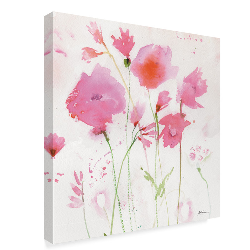 «Pink Beginnings», reproduction de peinture acrylique sur toile tendue, H 24 po x l 24 po x P 2 po
