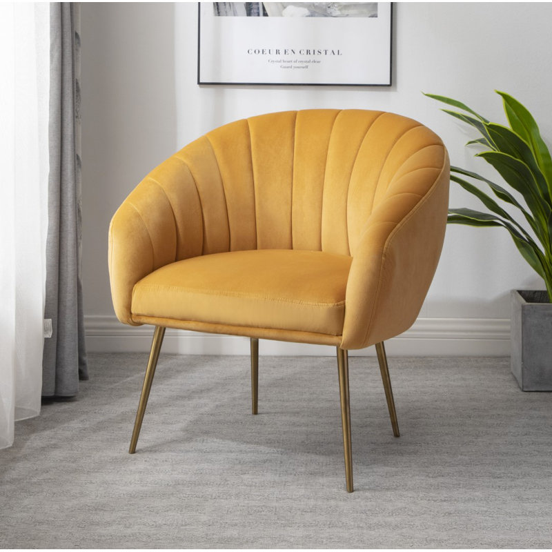 Jaylynn Upholstered Accent Chair, Yellow