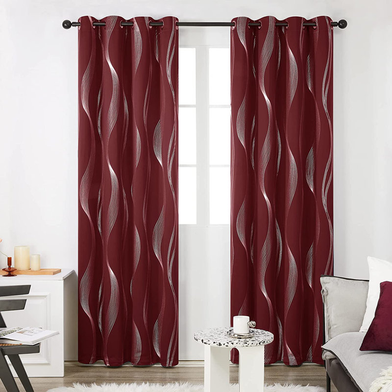 Prewett Super Soft Eyelet Room Darkening Thermal Curtains, Dark Red, Width 168 x Drop 138cm