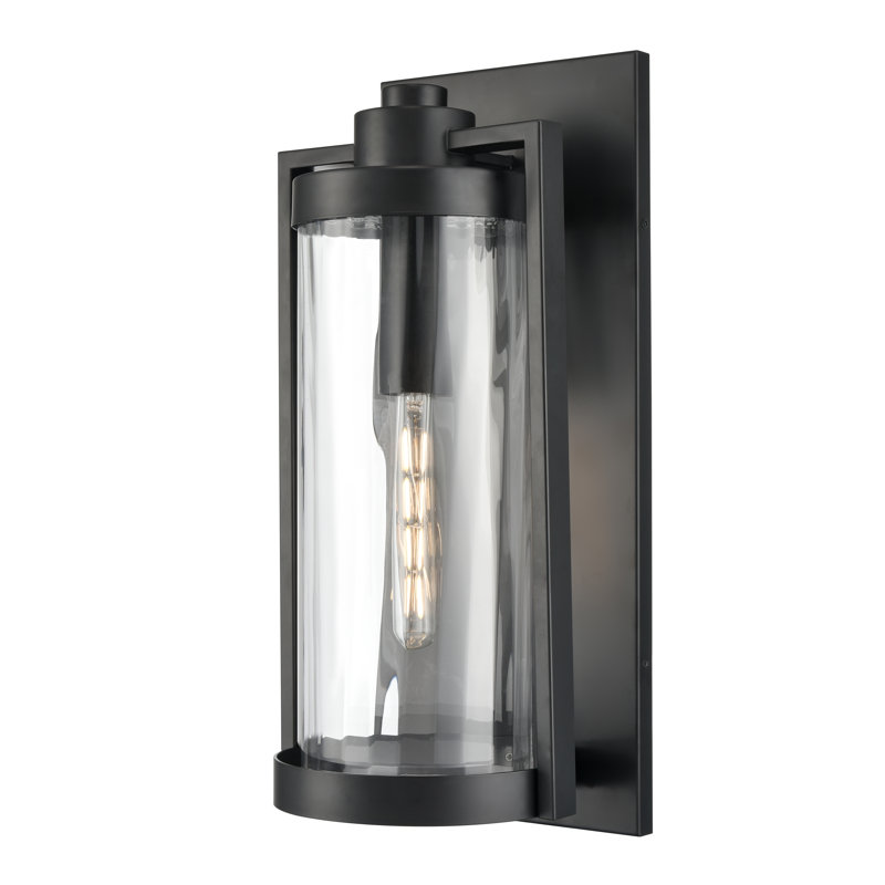 Applique murale d'extérieur 1 lumière Amtul - Noir thermolaqué, H 23,75 po x l 10 po x P 9,75 po