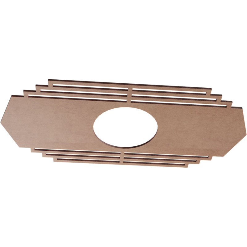 H 20 po x l 10 po x P 5 1/4 po x P 1/4 po, médaillon de plafond en bois ajouré Chrysler, Bois (qualité peinture)